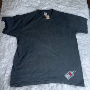 Printstar Mens XL Black Graphic T-Shirt Japanese Kanji Kabuki Mask Art Tee